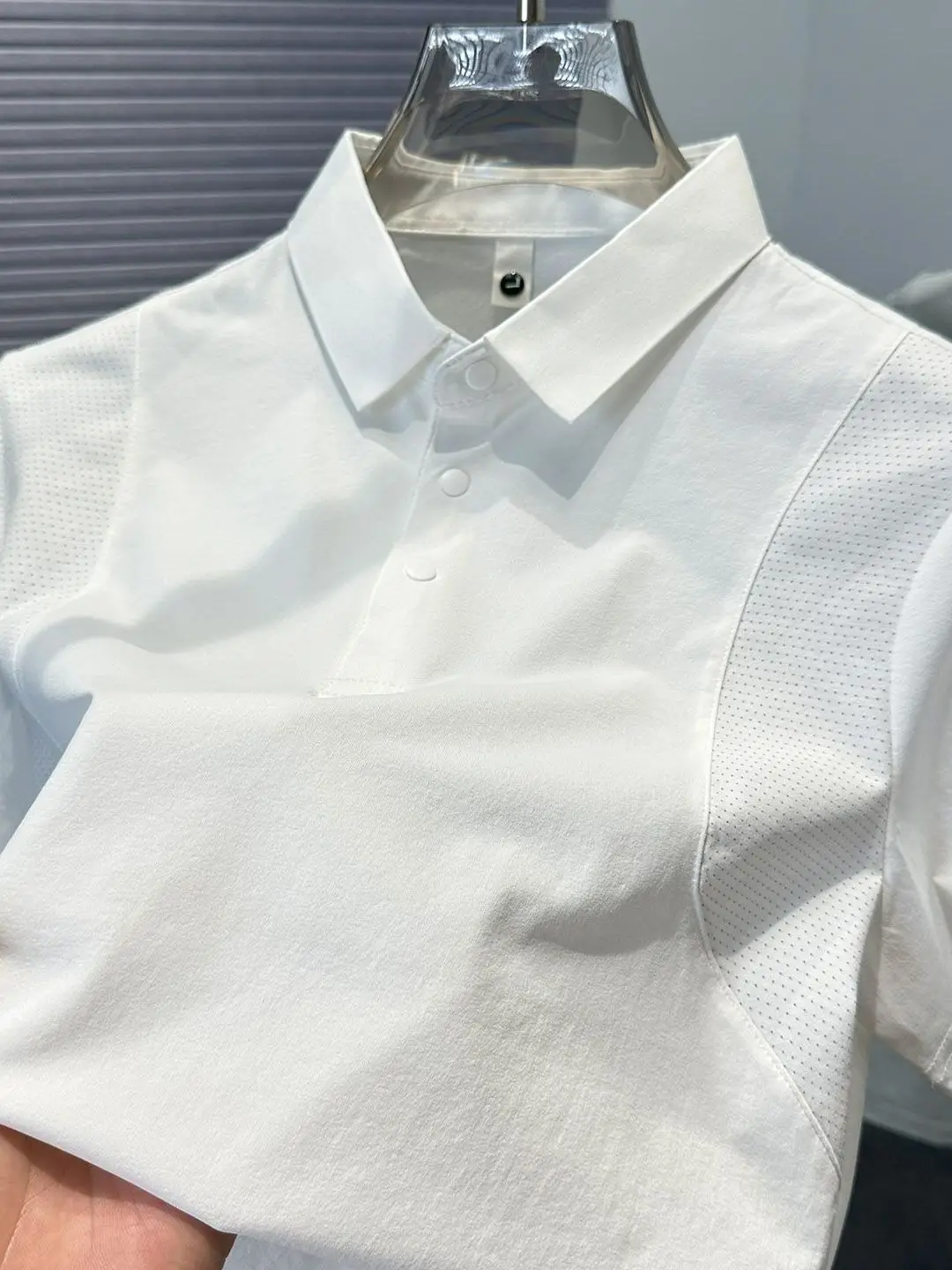 

Casual Sle Men's ort Sve irt Summer New Loose Breathable Patchwork Busin Top Flip Collar Lightweight Cotton