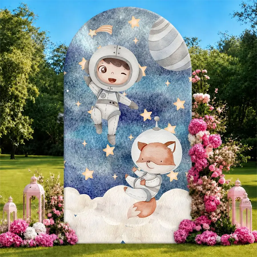 

Space Astronaut Arch Backdrop Cover Party Fabric Cover Birthday Party Baby Shower Photo Booth Wall Background Party Decoration