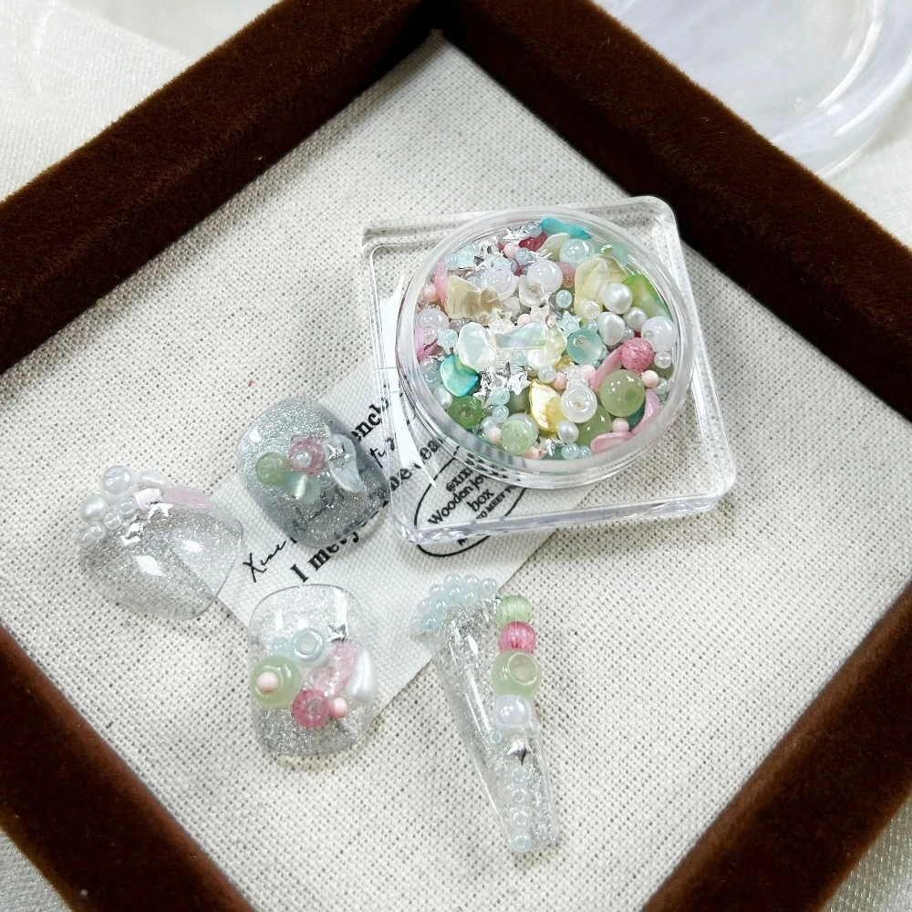 Summer series special tuned niche mixed color DIY bead nail jewelry material package, handmade armor wearing material