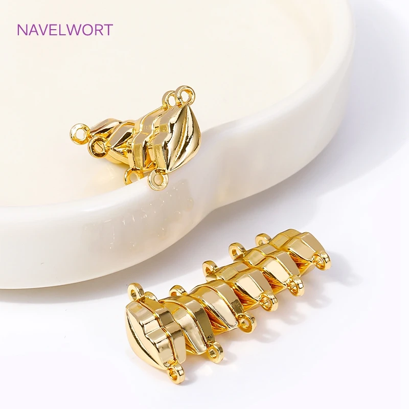 18K Gold Plated Brass Magnet End Clasp Connectors Metal Magnet Clasp Charms For Jewelry Making DIY Bracelet Necklace Accessories