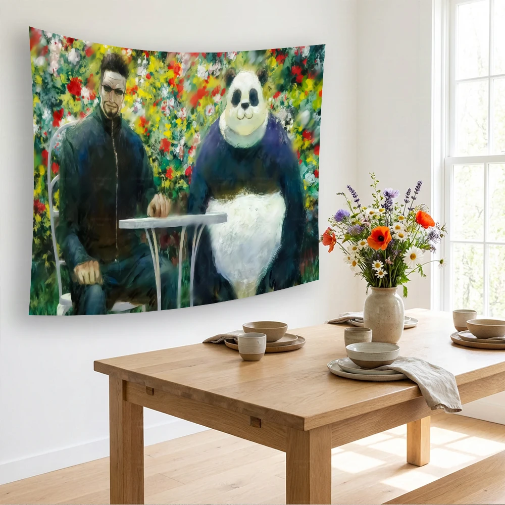 Jujutsu Kaisen Panda Tapestry - Anime Wall Hanging for Bedroom, Living Room & Dorm, JJK Anime Fans' Decor