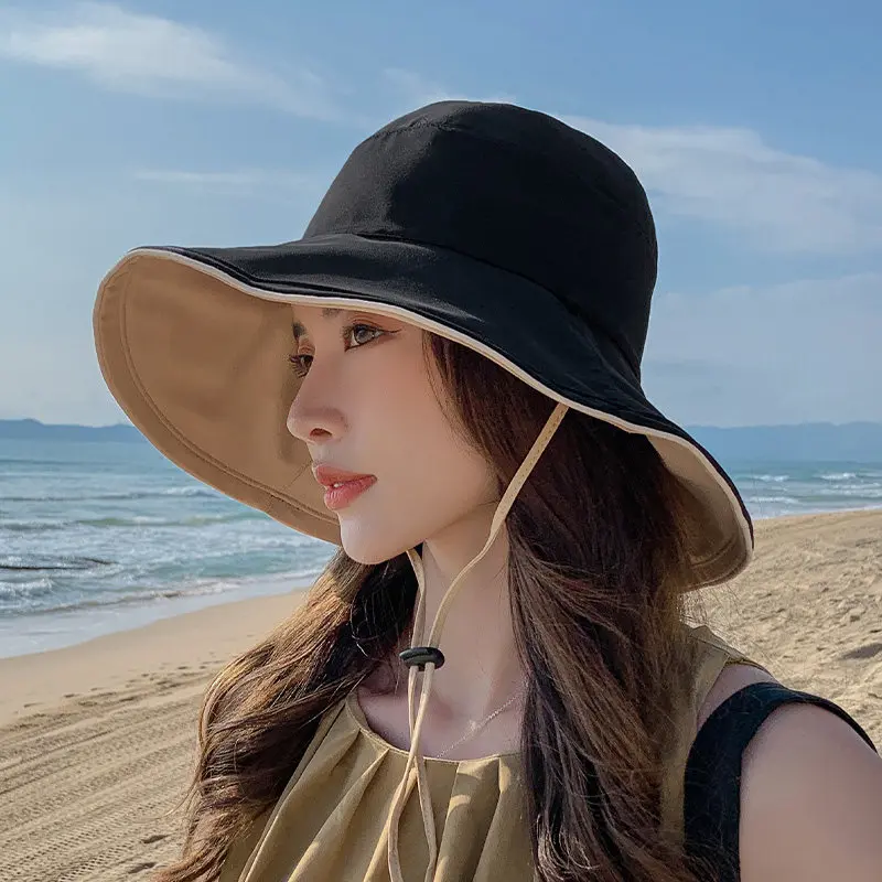 chapeu-de-pescador-feminino-de-verao-para-praia-estiloso-com-aba-larga-protecao-solar-e-cobertura-facial-estilo-casual-ajustavel