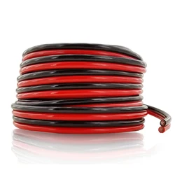 2Pin Car Speaker Wires 1/3/5/10/20m 14/12/10/8AWG Pure Copper Stranded Cable Electrical Wire For Auto Audio Amplifier Battery