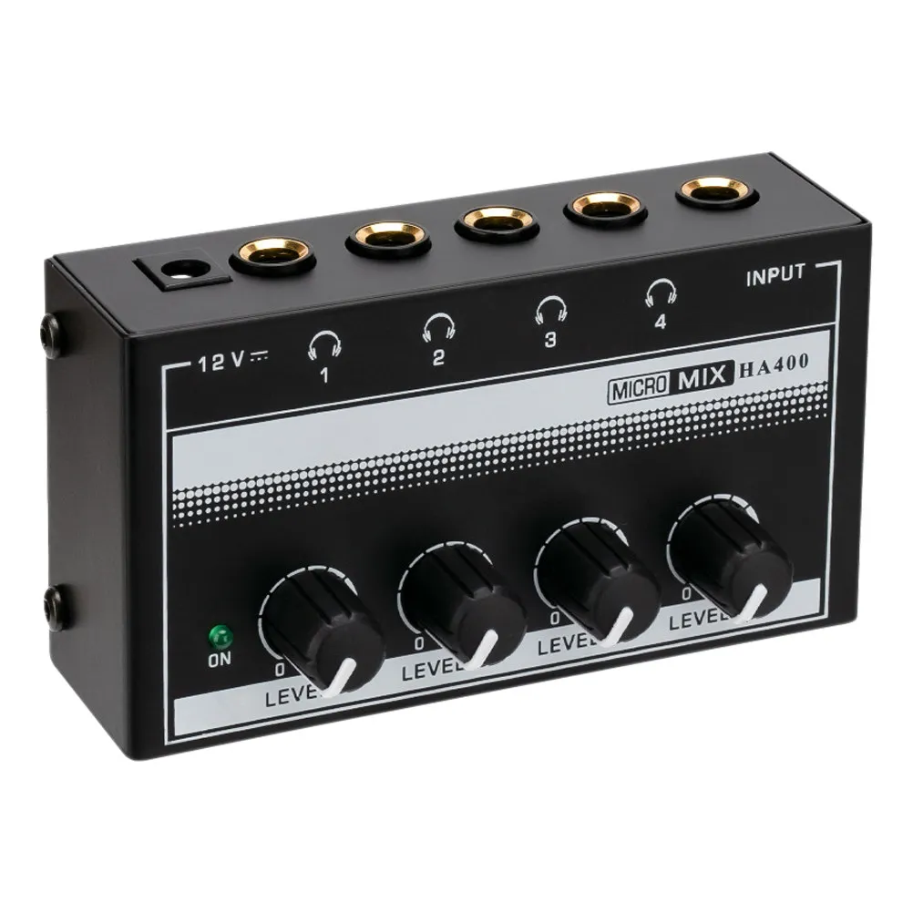 

Mini Recording Studio Headphone Amplifier Metal Office Audio Amp Headphone Output Port Device for