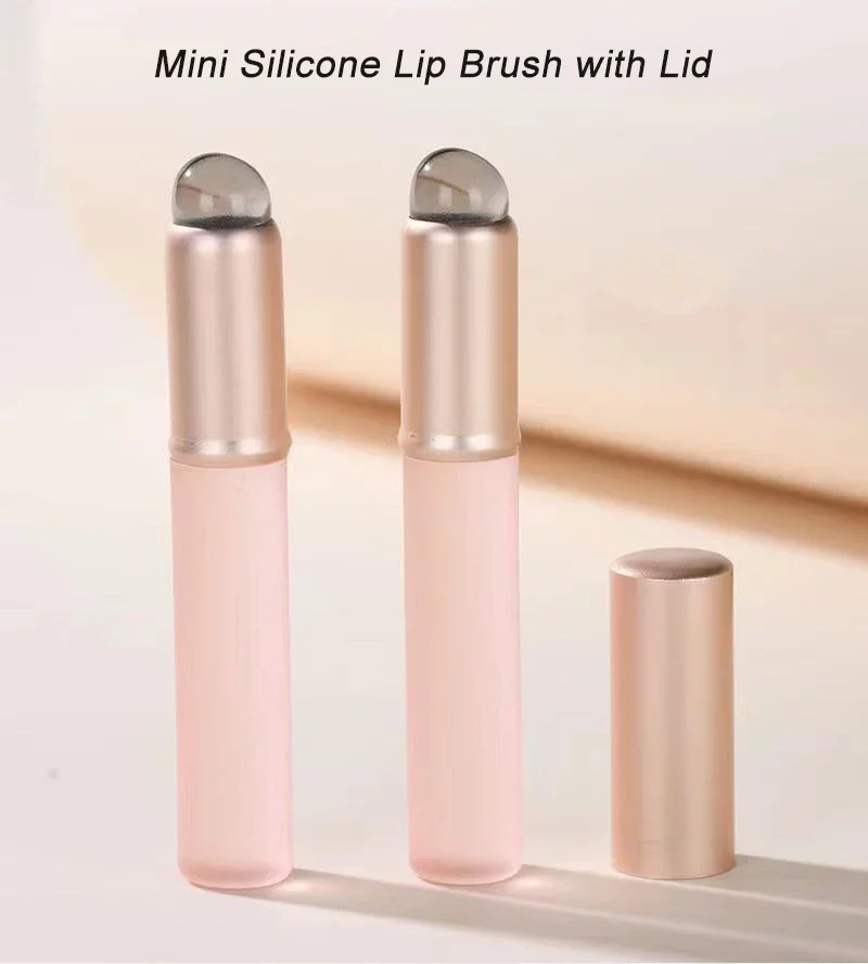 Atualização Silicone Lip Brush com tampa, corretivo angular, aplicação de batom, bálsamo de manchas, maquiagem, ferramenta cosmética