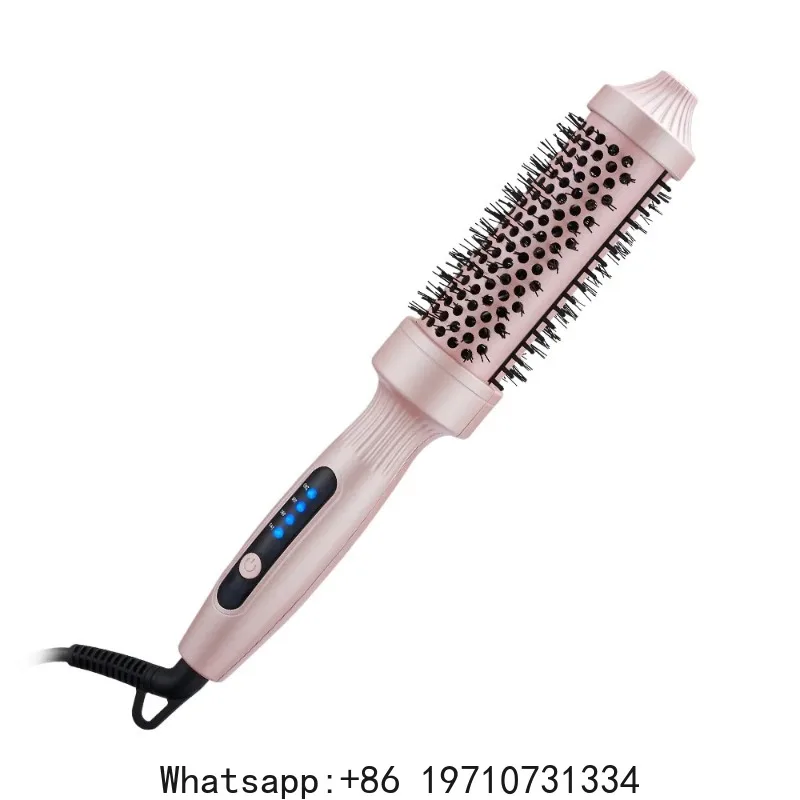 

Negative Ion Iron 38mm Hot Air Brush, Dual-use for Curling and Straightening, Heated Styling Comb