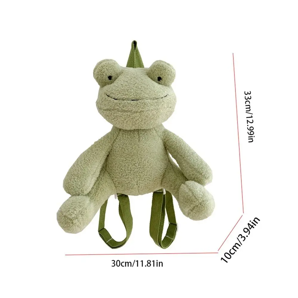 Cartoon Plush Frog Backpack Portable Plush Toy Messenger Bag Doll Bag Handbag Animal Shoulder Bag Boys