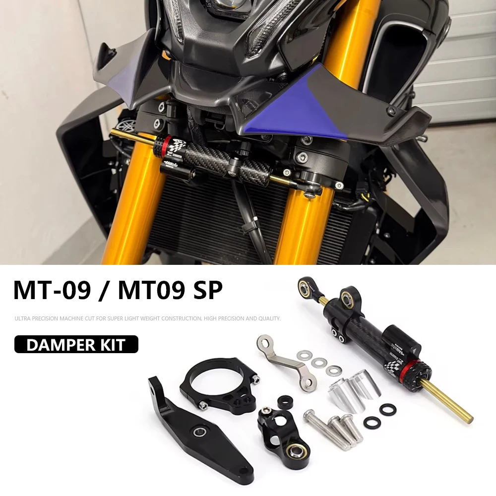 Lenkungsdämpfer für YAMAHA MT-09 MT09 MT 09 SP 2022 2023 2024 Motorrad-Stabilisator Lenkungsdämpfer Montagehalterung Unterstützungskit