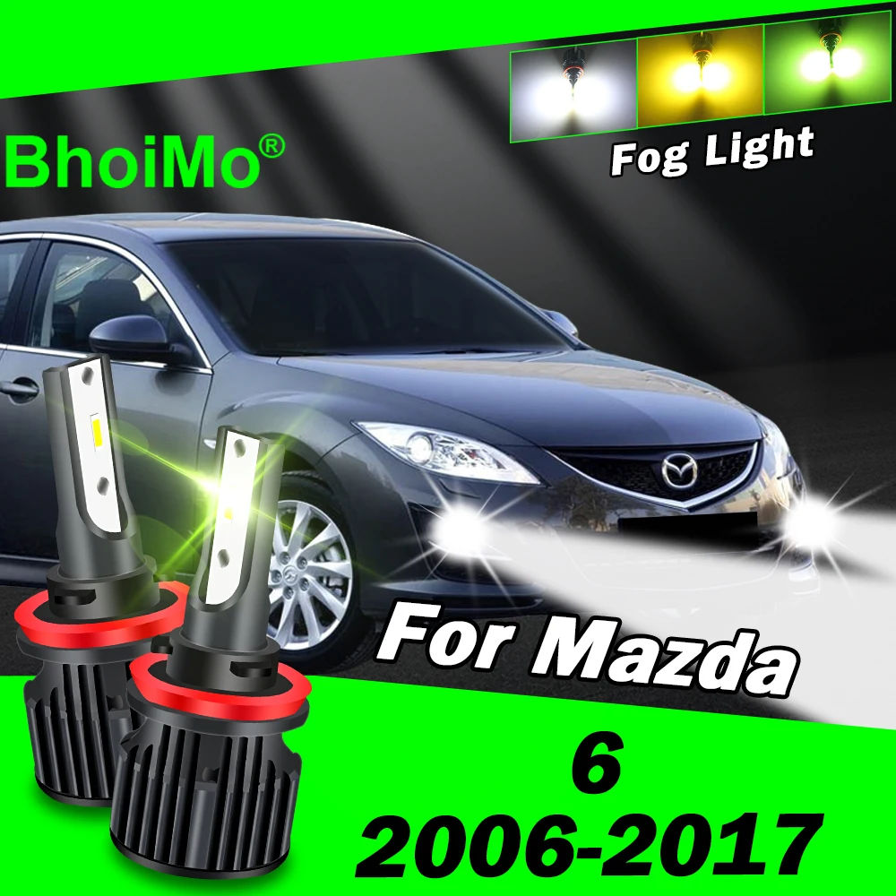 

BhoiMo For Mazda 6 Front Fog Light Lamp Mazda6 Led Bulbs 2006 2007 2008 2009 2010 2011 2012 2013 2014 2015 2016 2017