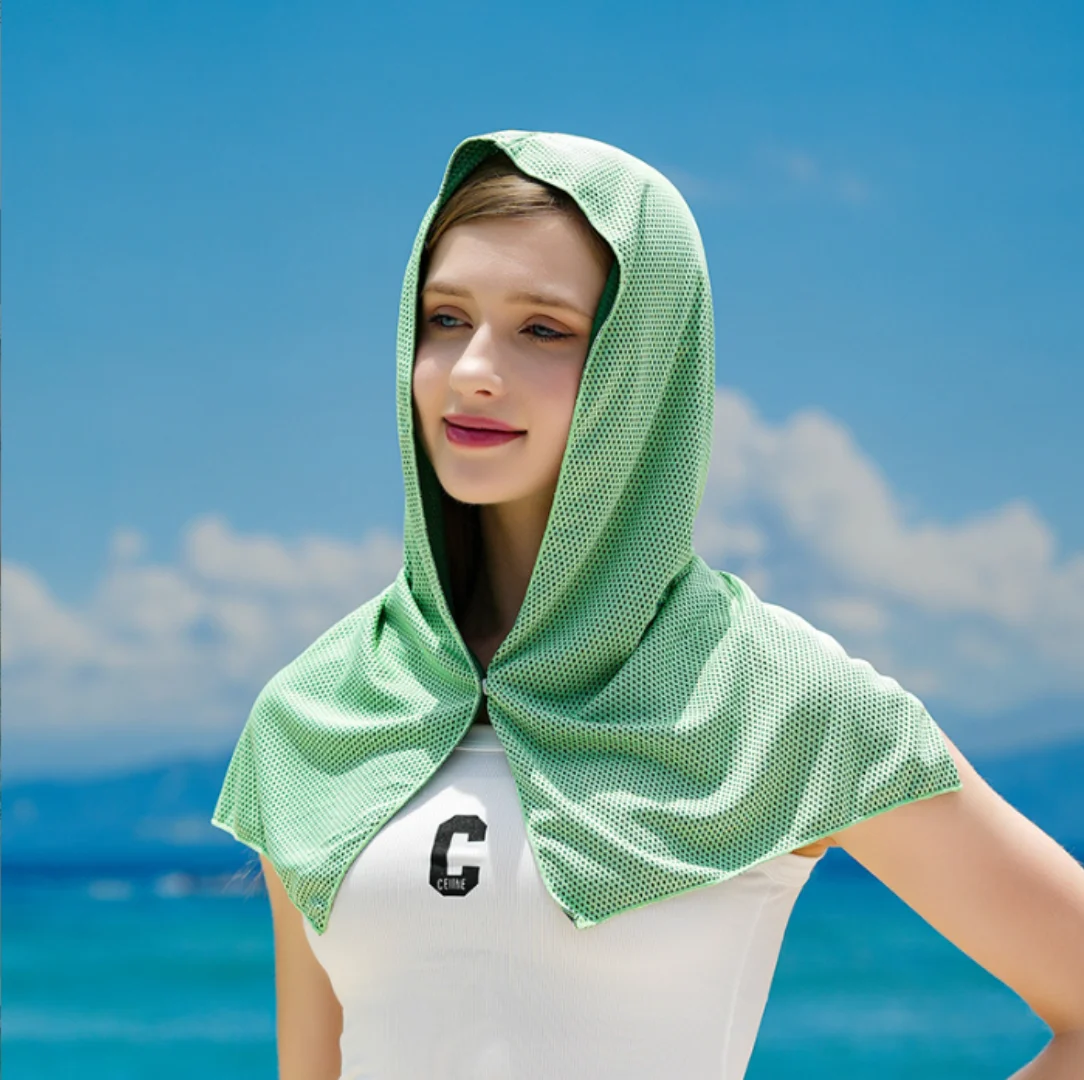 Cooling Hoodie Towel - UV Protection & Quick Dry for Sports, Camping, Running, Hiking, Golf, Workouts image 4