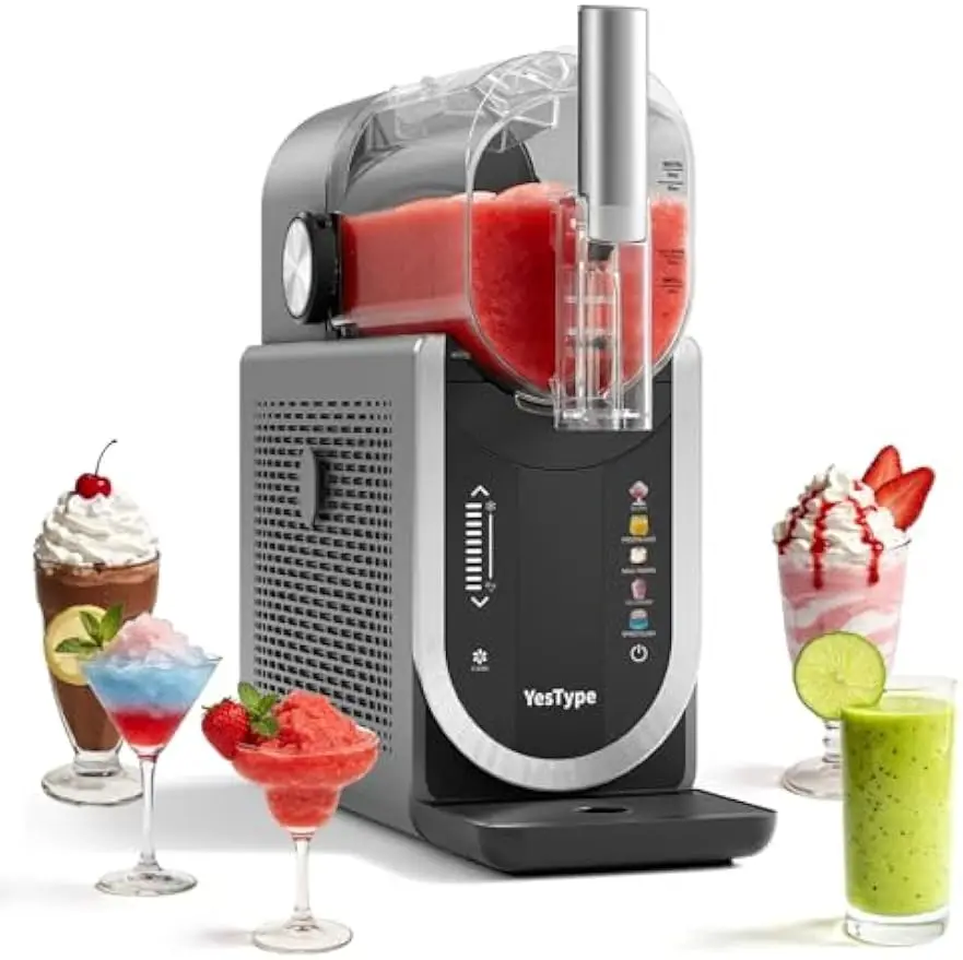 Slushie Machine, Frozen Drink Maker for Home & Party 90oz Gray | No Ice Needed, 5 Preset One-Touch Programs, Rapid Freezing