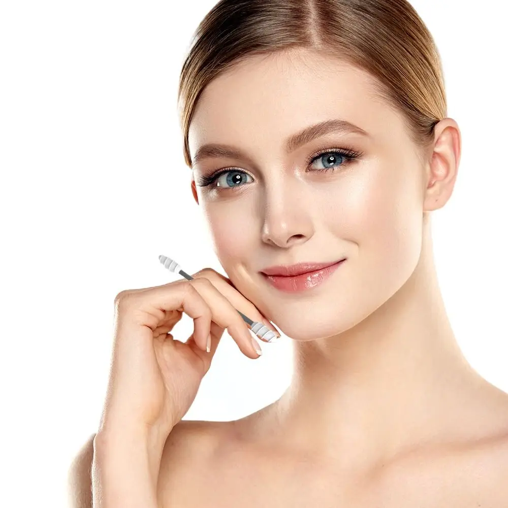 1 مجموعة متعددة الأغراض مزدوجة نهاية سيليكون أعواد قطنية عصا سيليكون تجميل ضد الماء أعواد قطنية متعددة الألوان Earpick ماكياج #1