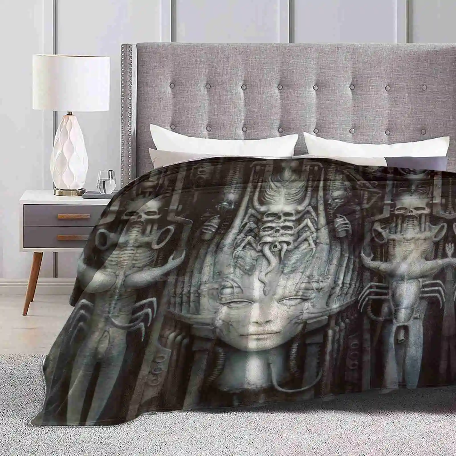 Hr Giger - Li - Painting Hot Sale Printing High Qiality Warm Flannel Blanket Hr Giger H R Giger Alien Horror Sc Fi