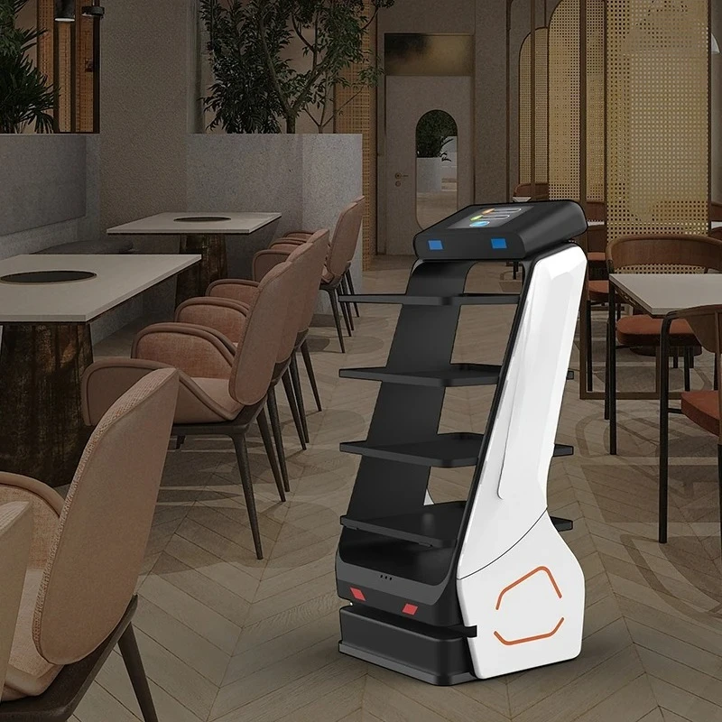 LJrobot Artificial Intelligent Delivery Robot Obstacle Avoidance Delivery Robot for Restaurant Hotels Charging Robot Delivery