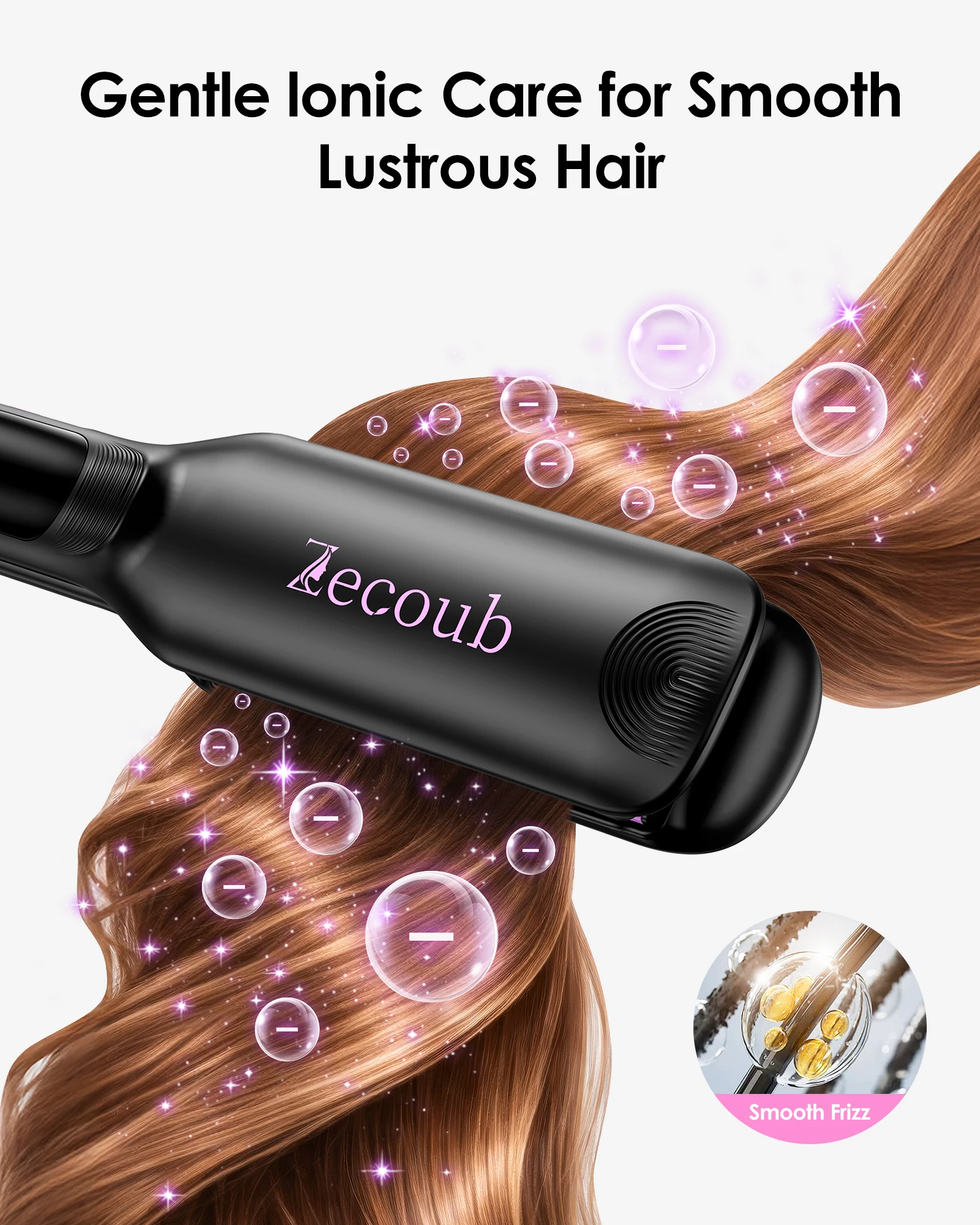 100V-240V Dual Voltage, Wide Hair Straightener for Women, Ceramic Ionic Technology  Anti-Frizz Tool, Fast 20s Heat-Up, 9 Temp Settings 250-450°F, 1.75Inch Ceramic Flat Iron for Thick, Natural, Coily & Curly, Long Hair, At-Home Silk Pres view 2