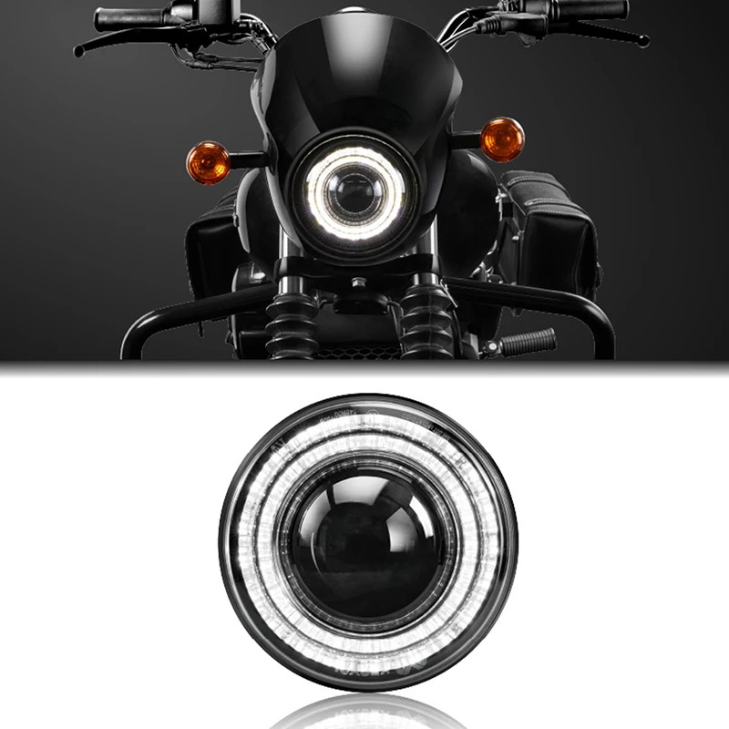 Faro LED da 5,75 pollici in alluminio per Harley Davidson IRON 883 Sistema di illuminazione per moto con luce rotonda a fascio alto
