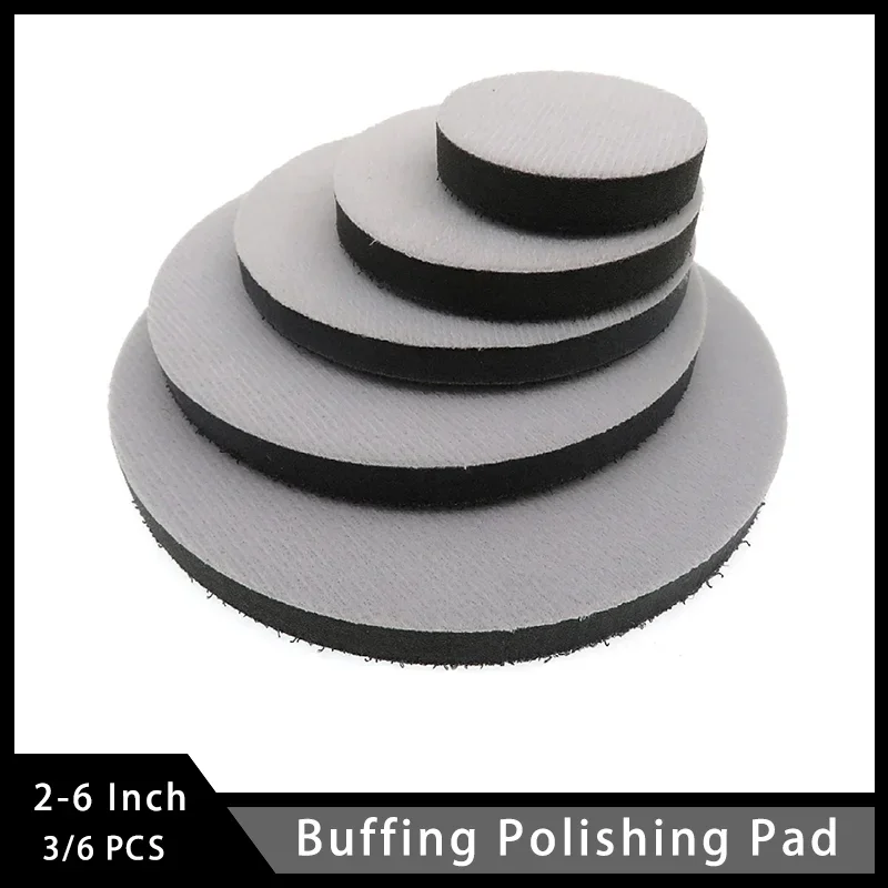 2''3''4''5''6'' Soft Interface Pad Hook and Loop Buffer Sponge Cushion Protection Polishing Pad for Backing Pad Grinding 3/6 Pcs
