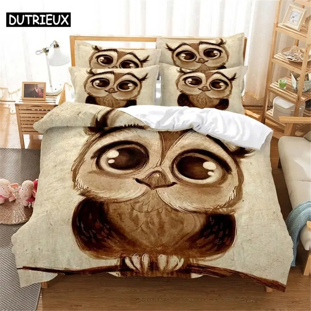 

3D Bird Bedding Set Queen Bedding Duvet Cover Set Bedding Set Bed Cover Cotton Queen Bedroom Bed Cover