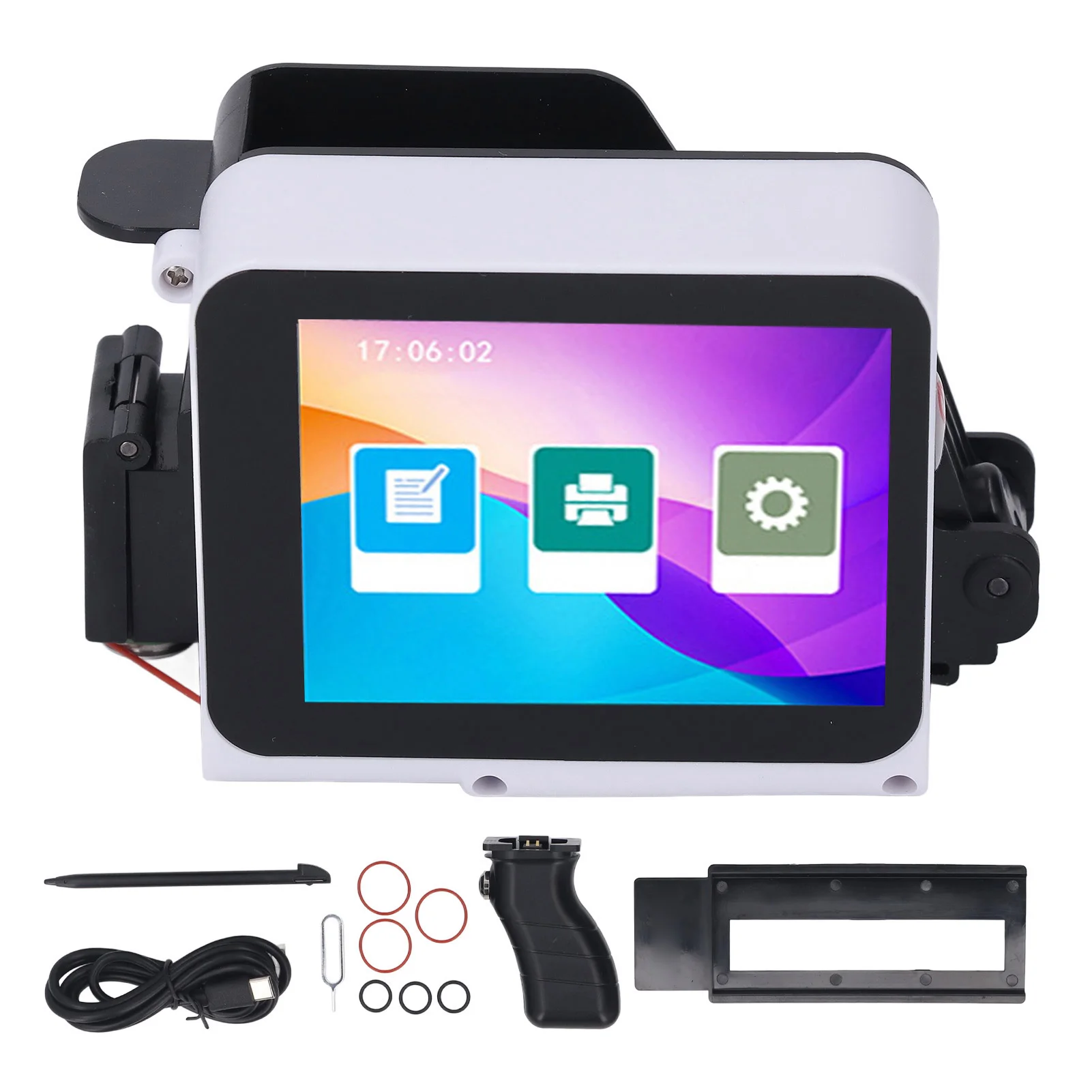 Handheld Mini Printer Portable 12.7mm Inkjet Printer Barcode Date Label Printer Accuracy 1-3 Lines 300-600DPI Adjustable