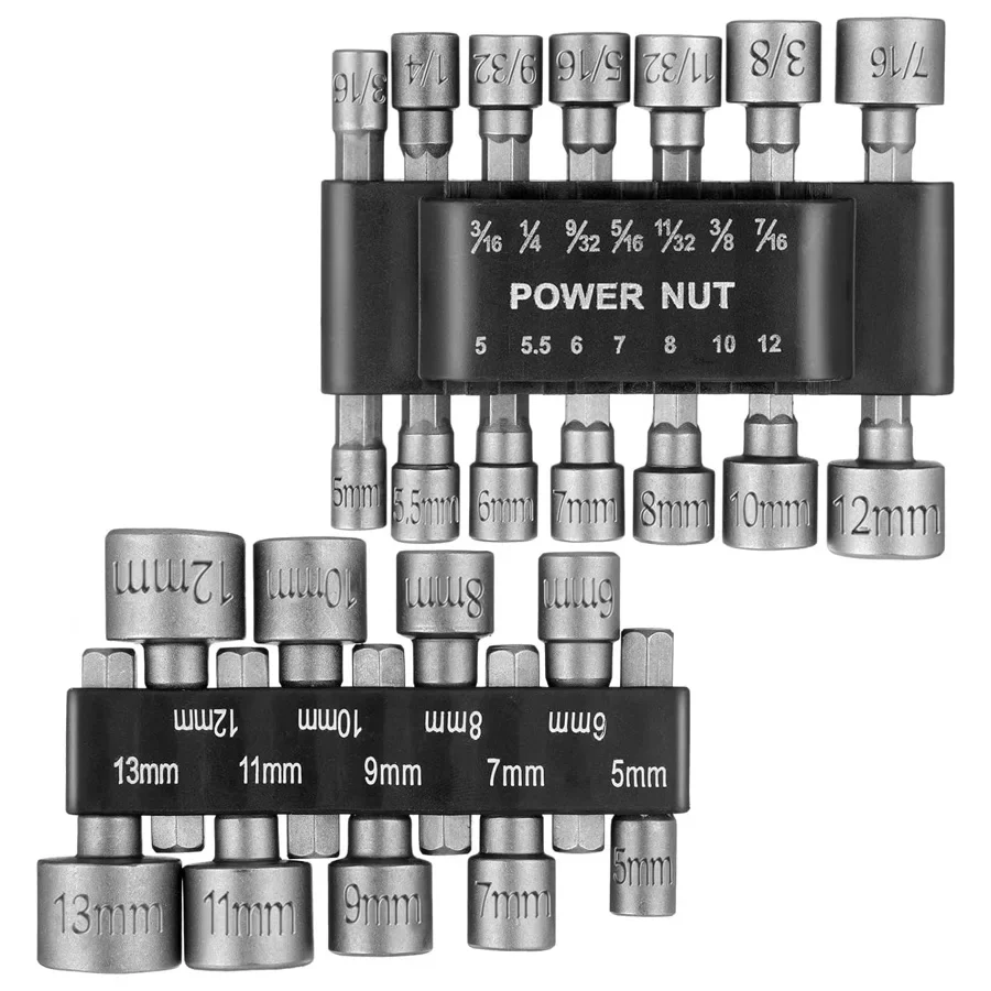 

9pcs/14pcs Powerful Socket Inner Hexagonal Wrench Hexagonal Handle Screwdriver Socket Extension Rod Pneumatic Screwdriver Insert