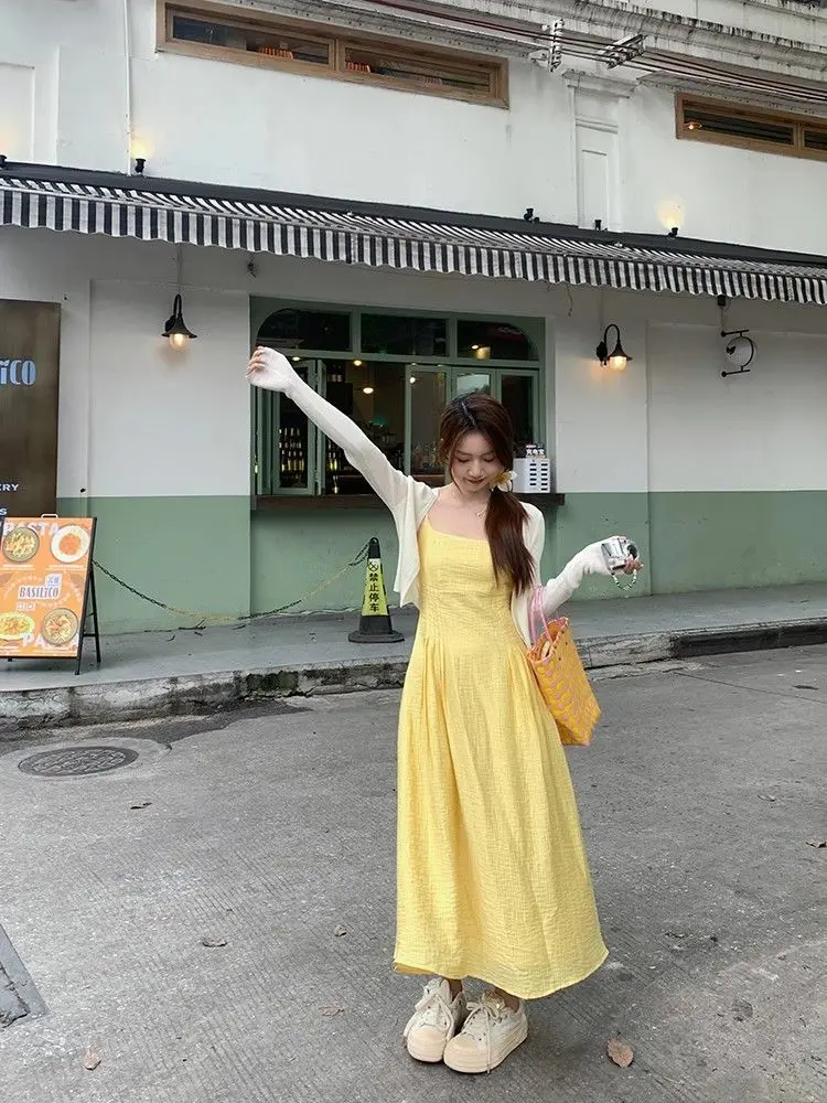 Vestidos sem mangas vestido feminino milkmaid inverno malhas sem costura durante toda a temporada quente pesado durável em camadas aconchegante recepção elegante