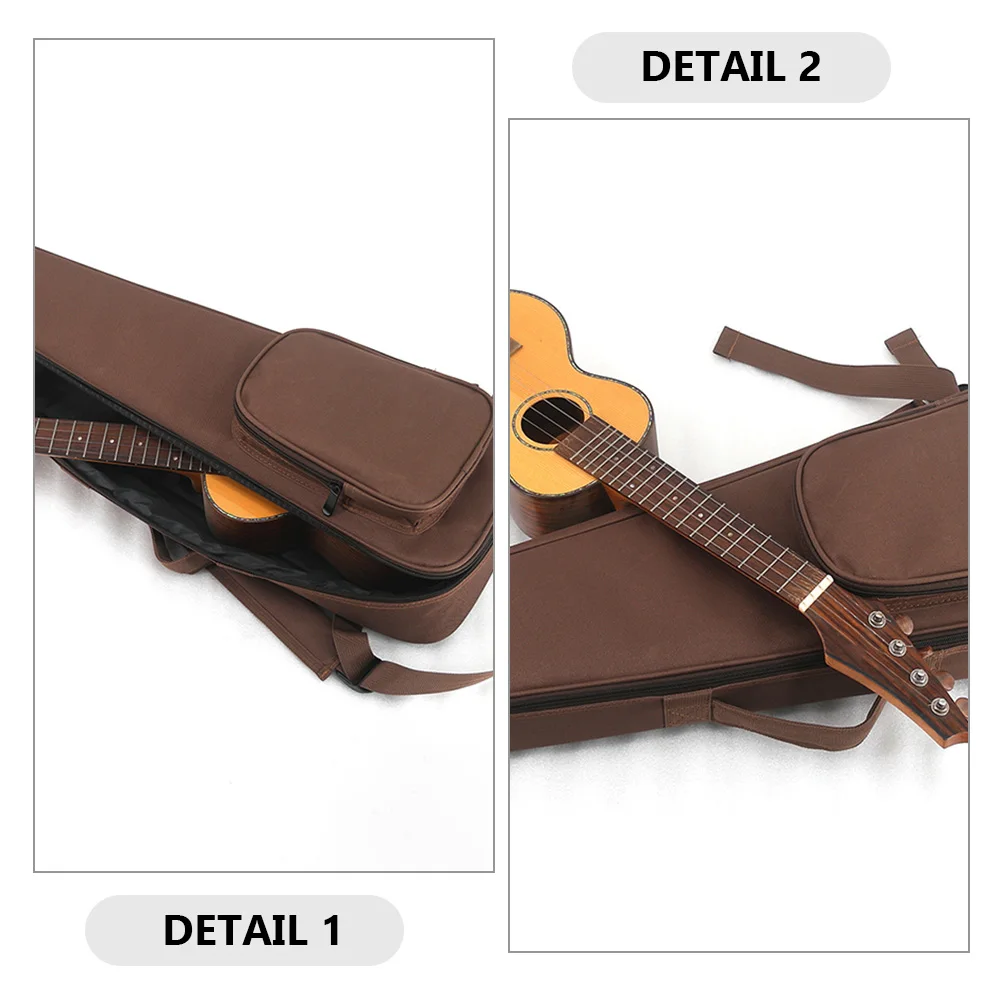 

Ukulele Bag 23 Inch Deep Brown Waterproof Carrying Case Lightweight Travel Guitar Hard Case Musical Instrument Storage Ukulele