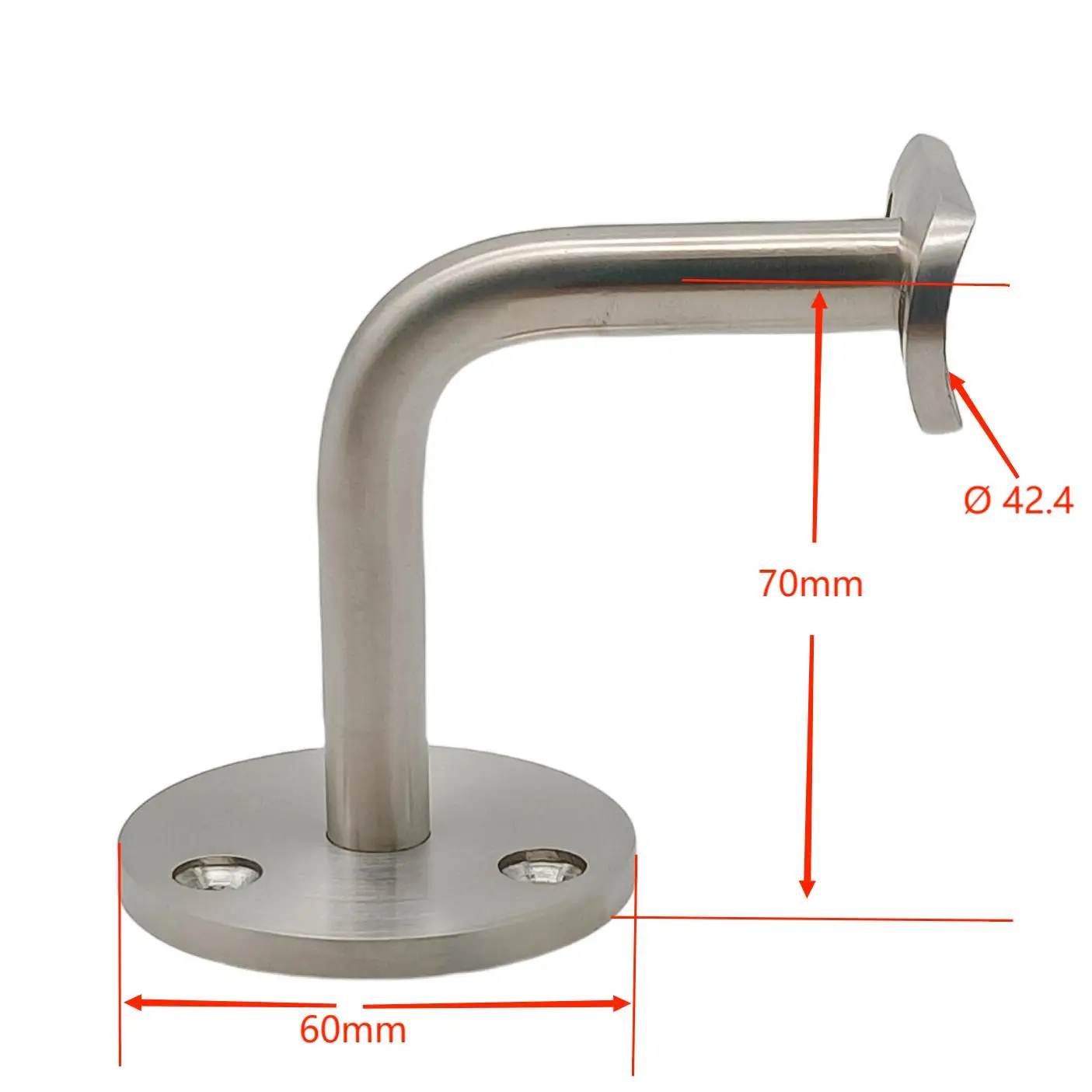 4PCS 304 Stainless Steel Staircase 42.4mm Stair Railing Bracket Wall Mount Handrail Bracket Support