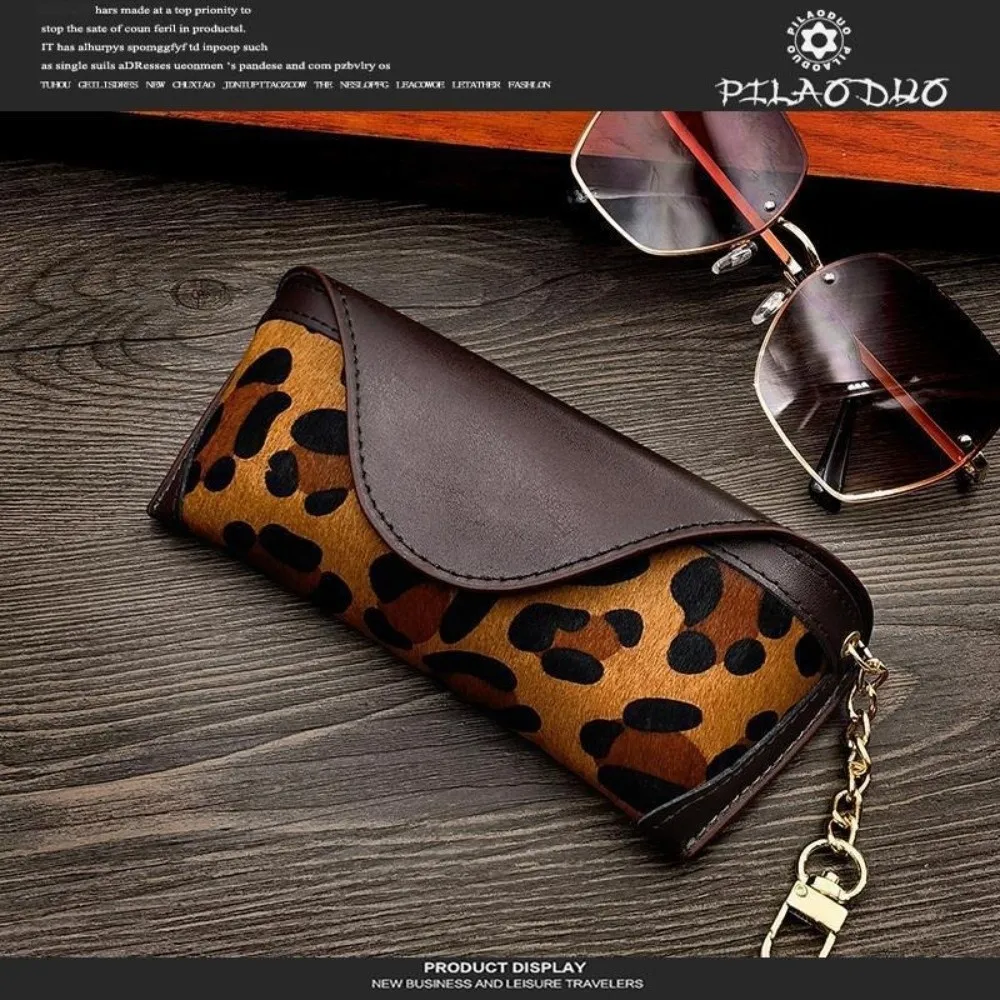 

PU Leather Glasses Storage Bag Leopard Print Anti-pressure Myopia Glasses Case Lightweight Sunglasses Protective Cover