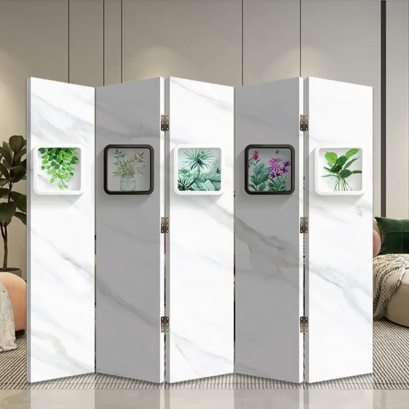 Off White Simple Screen Movable Partition for Living Room Studio Photo Background Solid Color Display Board Push Pull Design
