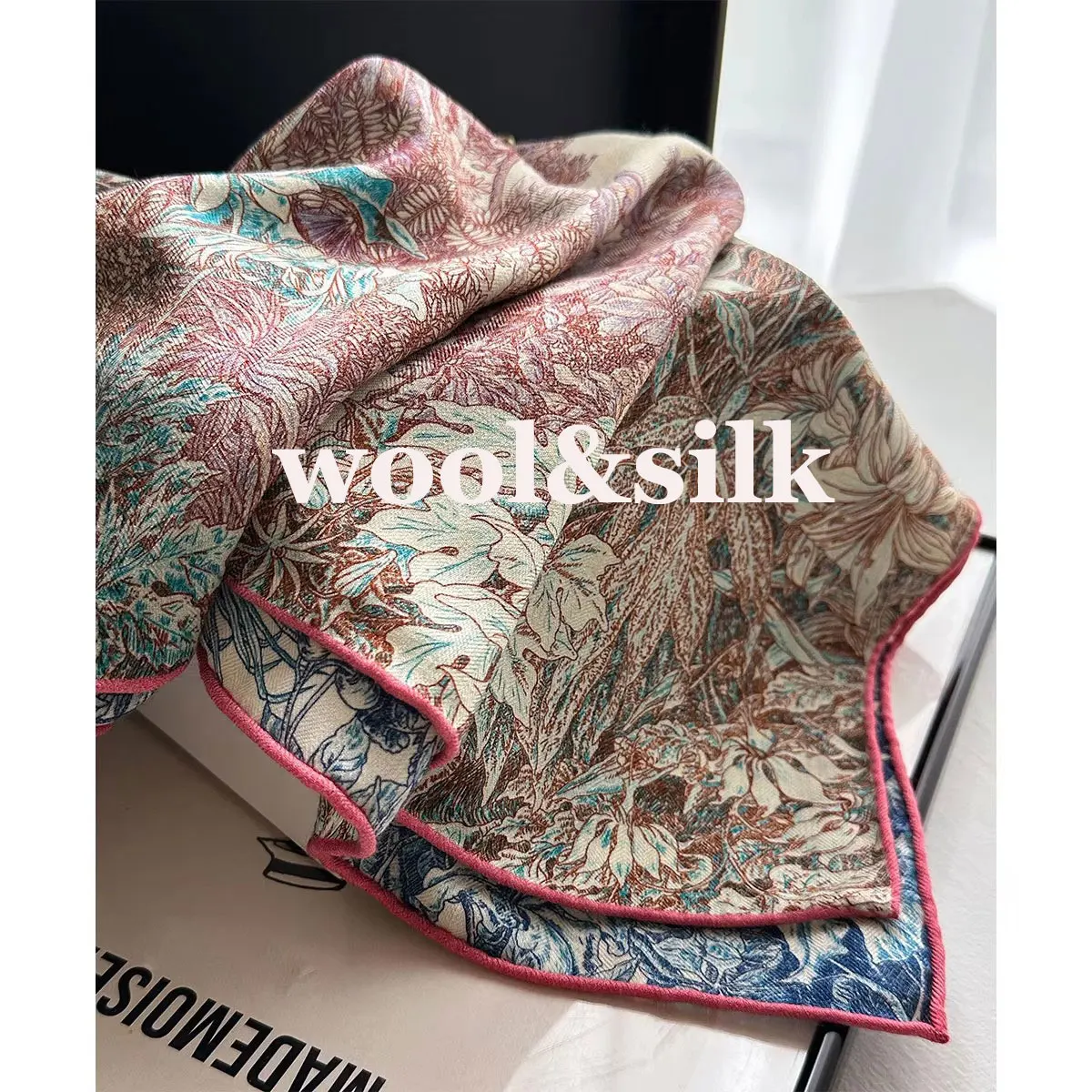 

Fashion 82% wool 18% Real Silk Scarf for Women Shawls Wraps Foulard luxury Scarves Pashmina Female Hijab Bandana bufanda Poncho