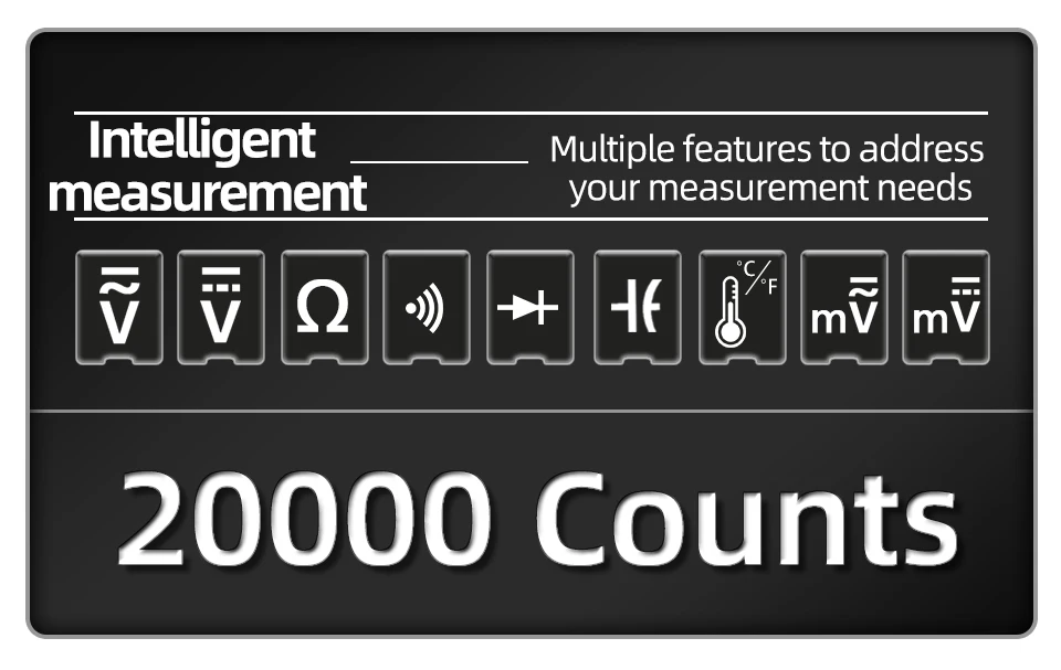 NEW Intelligent Digital Multimeter 20000 Counts Voltage Real-Time Waveform Recording Temperature Test Lithium Battery Voltmeter