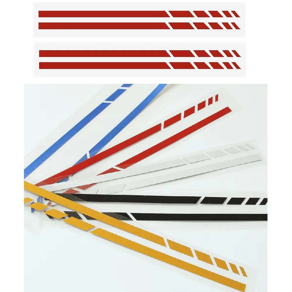 2pcs Waterproof PET Car Rearview Mirror Vinyl Decals Strip 22x0.7CM Universal Auto Exterior Fuel Tank Helmet Reflective Stickers