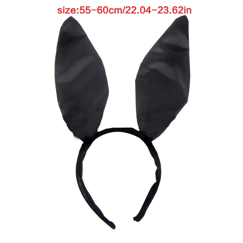 634C Easter Bunny Dress Up Rabbit Ears Hair Hoop Bow-tie Tail Set for Halloween