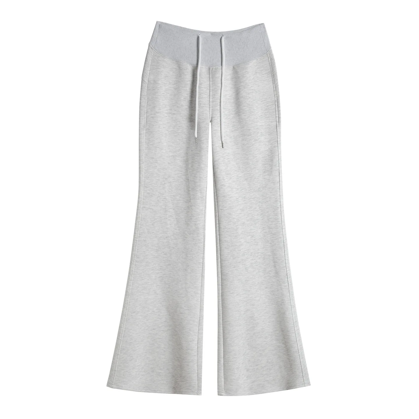 Grey American Style Retro Flared Sweatpants Women's Spring New High Waist Casual Slimming Sports Bell Bottoms 썸네일 5