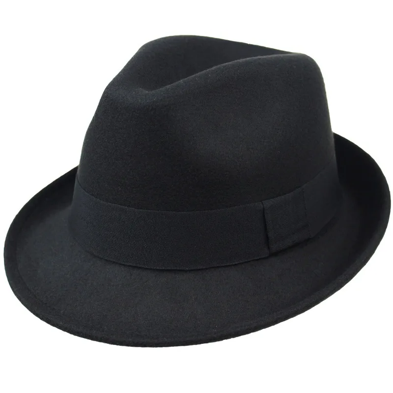 

Home Prefer Men's Wool Felt Winter Hat Short Brim wedding party festival Fedora Hat