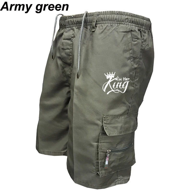 Calça casual de camuflagem masculina, shorts esportivos largas com cordão, shorts de caminhada grandes, roupas de escritório, curto para praia, verão