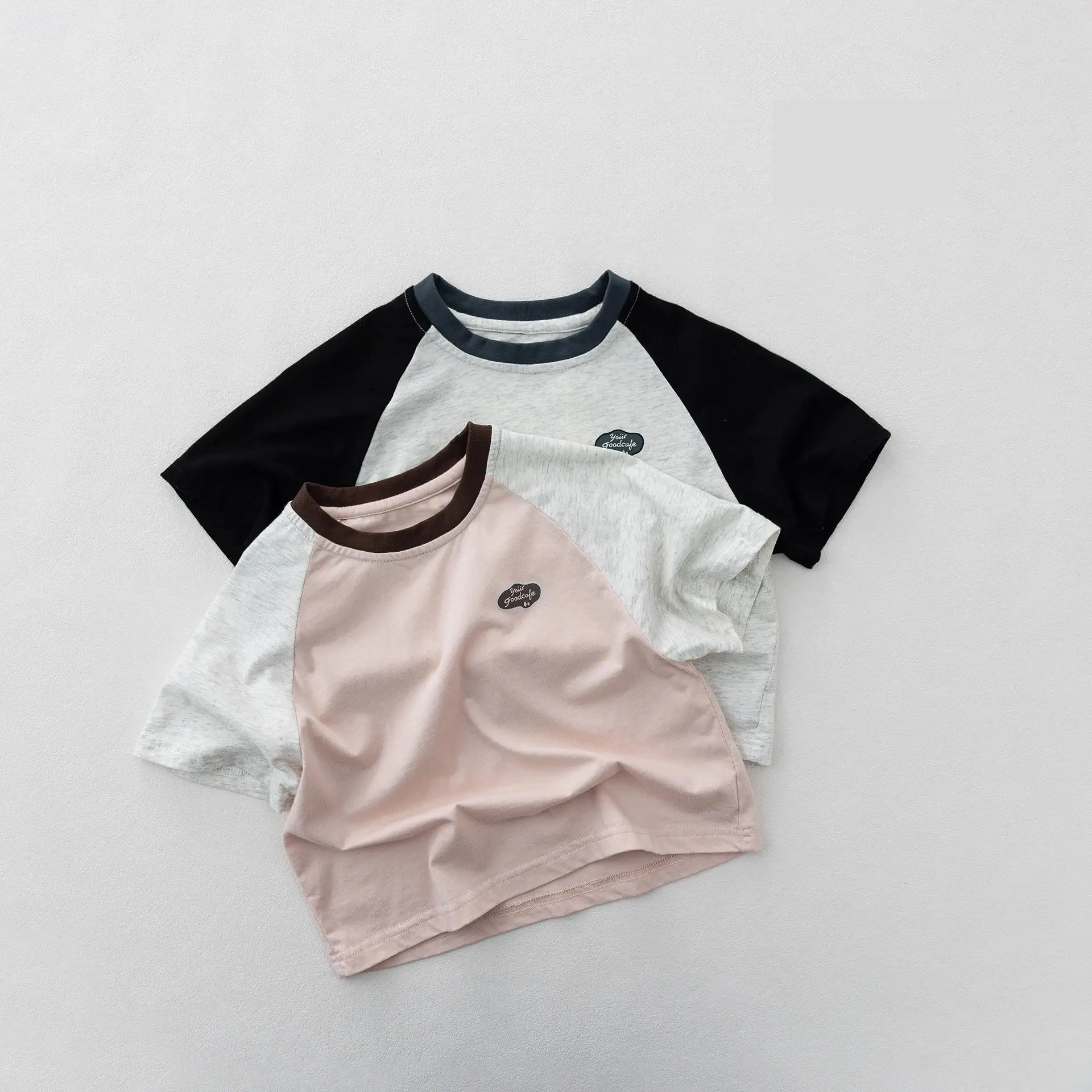 

2026 Summer New Children Raglan Short Sleeve T Shirts Cotton Boys Girls Casual Patchwork Tee Baby O-neck T Shirts Kids Clothes