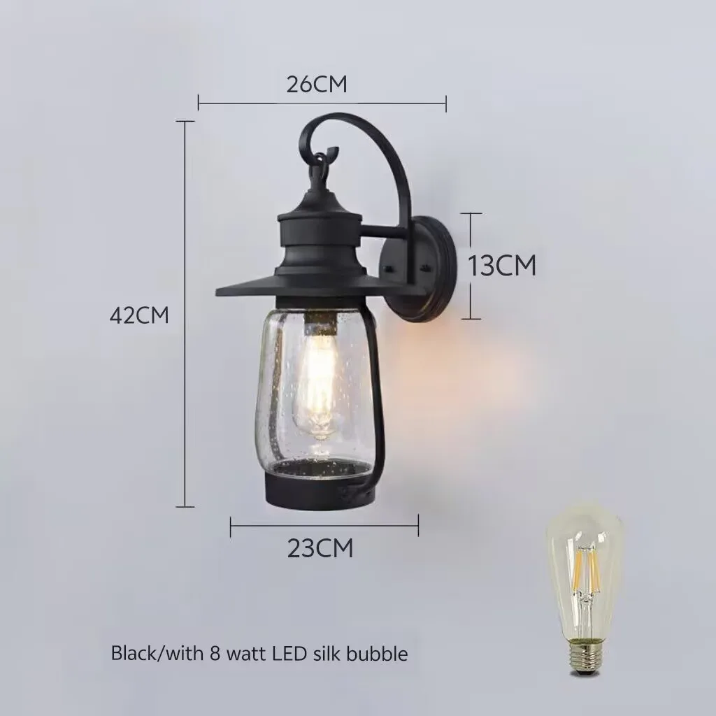 

Chinese style lantern outdoor wall lamp, waterproof courtyard lamp, balcony corridor passage lamp, retro villa exterior gate lam