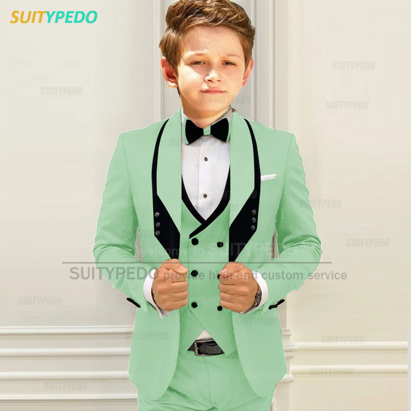 Costumes blancs sur mesure pour garçons, ensemble blazer et pantalon glacé pour enfants, smokings pour enfants, zones de fête de mariage, anniversaire d'ecoming, mode, 3 pièces