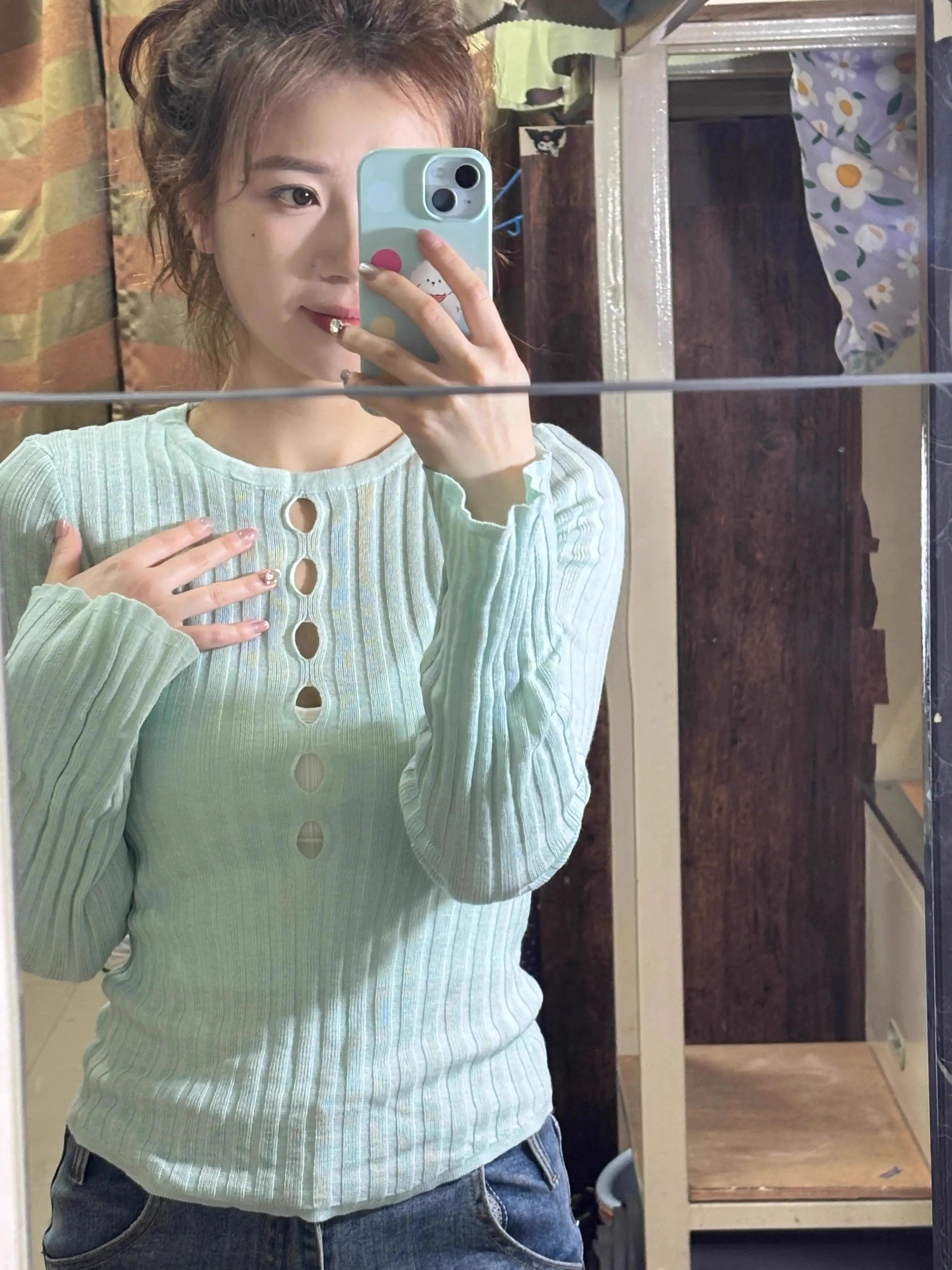 

Sweaters Jumpers Pullovers Women Dark Blue Y2K Ribs Distressed Edge Concert Daily Festival Rock Alternative Band Punk Grunge Fit