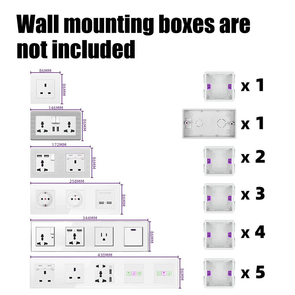 ซ่อนไฟ LED ผนังเยอรมนีปลั๊ก SOCKET ปลั๊กไฟฟ้า Double SOCKET Strip EU Power SOCKET Multi WAY Power Plug Grounded