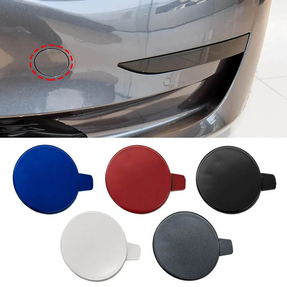 Car Front Bumper Tow Hook Cover Cap Accessory Black White Blue Red Gray For Tesla Model 3 2019-2022 1460701-00-B
