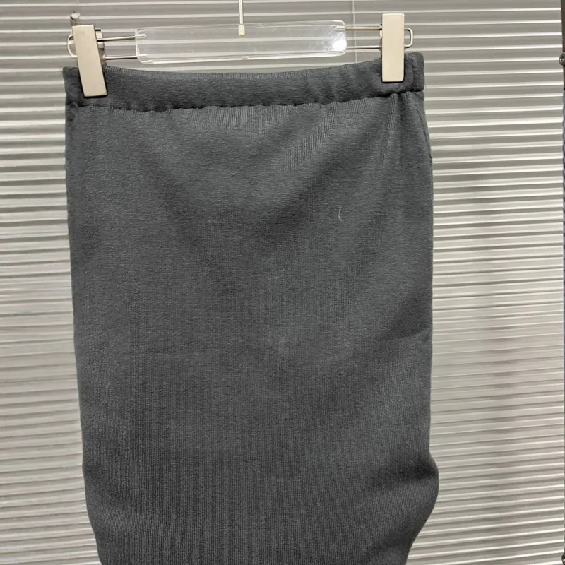 HKSH 2025秋冬新作 レディーススカート ニット パッチワーク プリーツ メッシュ ゴムウエスト トレンド エレガント ハイストリートスカート HK15647