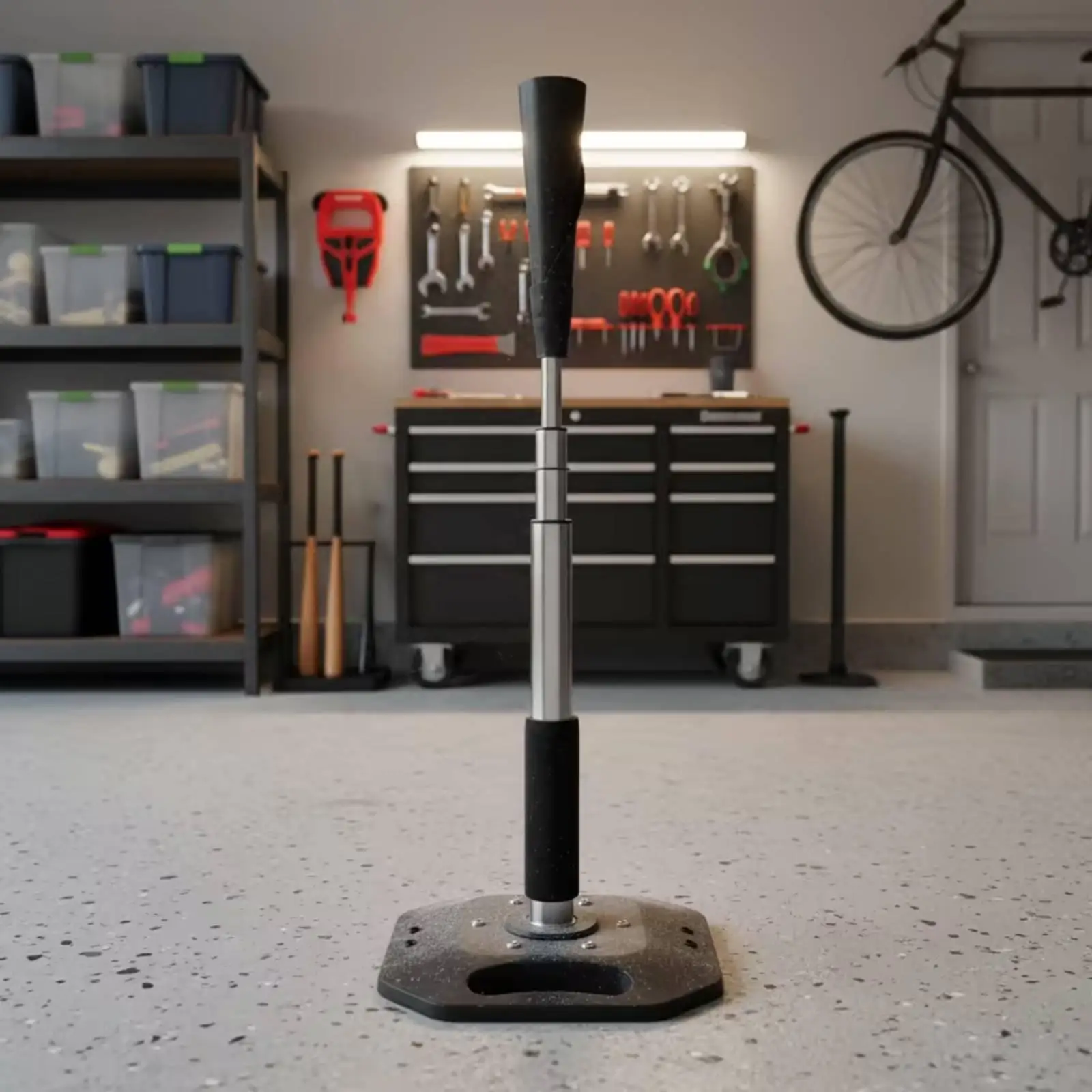 Outdoor Baseball Practice Tee Stand for Batting Drills with Durable Metal Base and Soft Sponge Top for Consistent Swing Training