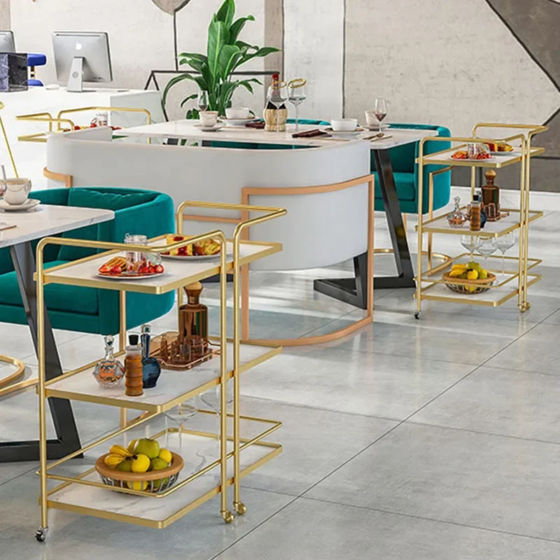 Rotating Cleaning Shelf Salon Trolley Bar Gold Drink Serving Salon Trolley Muebles Workshop Peluqueria Salon Furniture