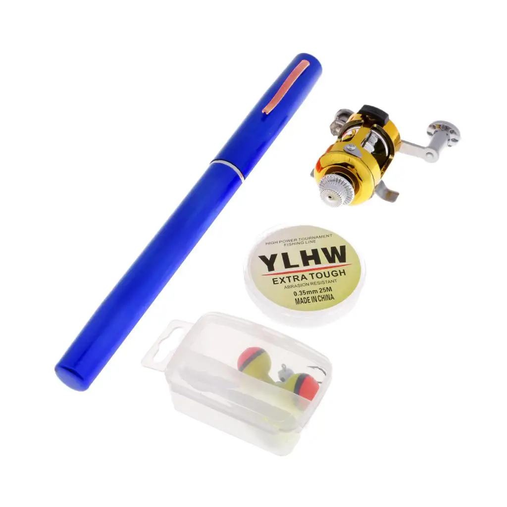 

Mini Portable Pocket Pen Shape Aluminum Alloy Fishing Rod Pole Reel Kit