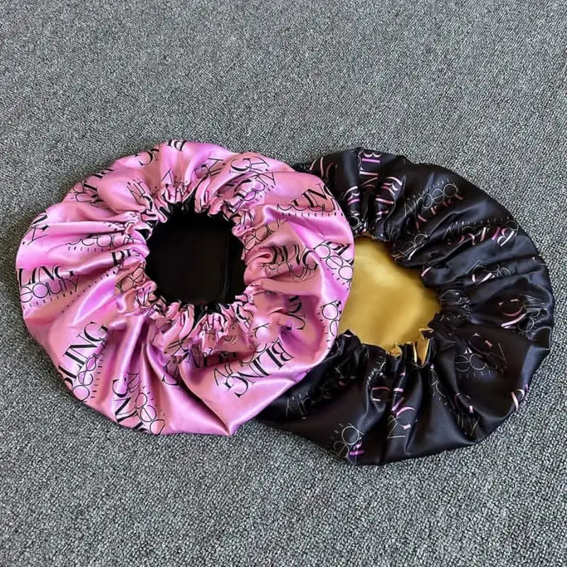 Custom Silk Bonnets Personalized Satin Sleep Cap Women Adjustable Hair Hat Beauty Night Sleeping Cap All Over Logo Customize - view 6