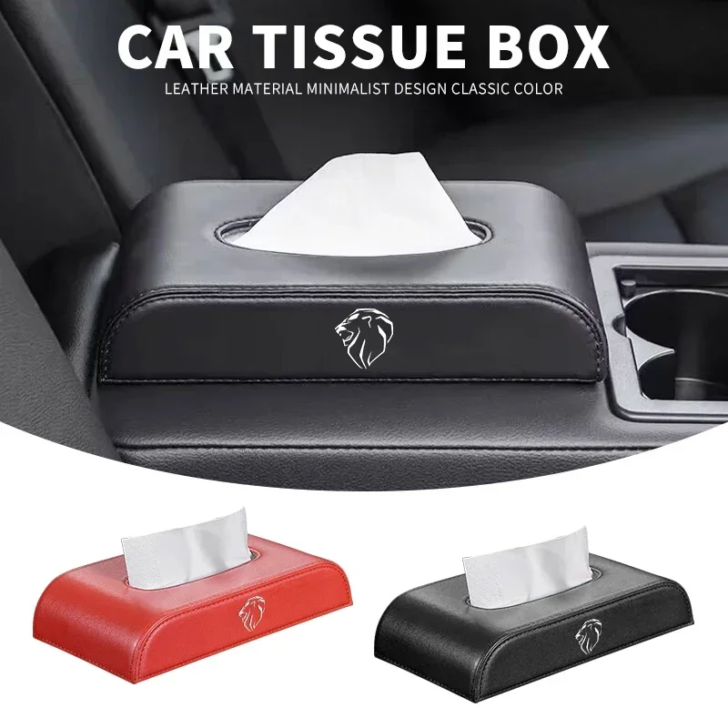 

Leather Car Armrest Tissue Box Dashboard Tissue Paper Holder Case Storage Box for Peugeot 308 208 3008 508 307 407 Accessories