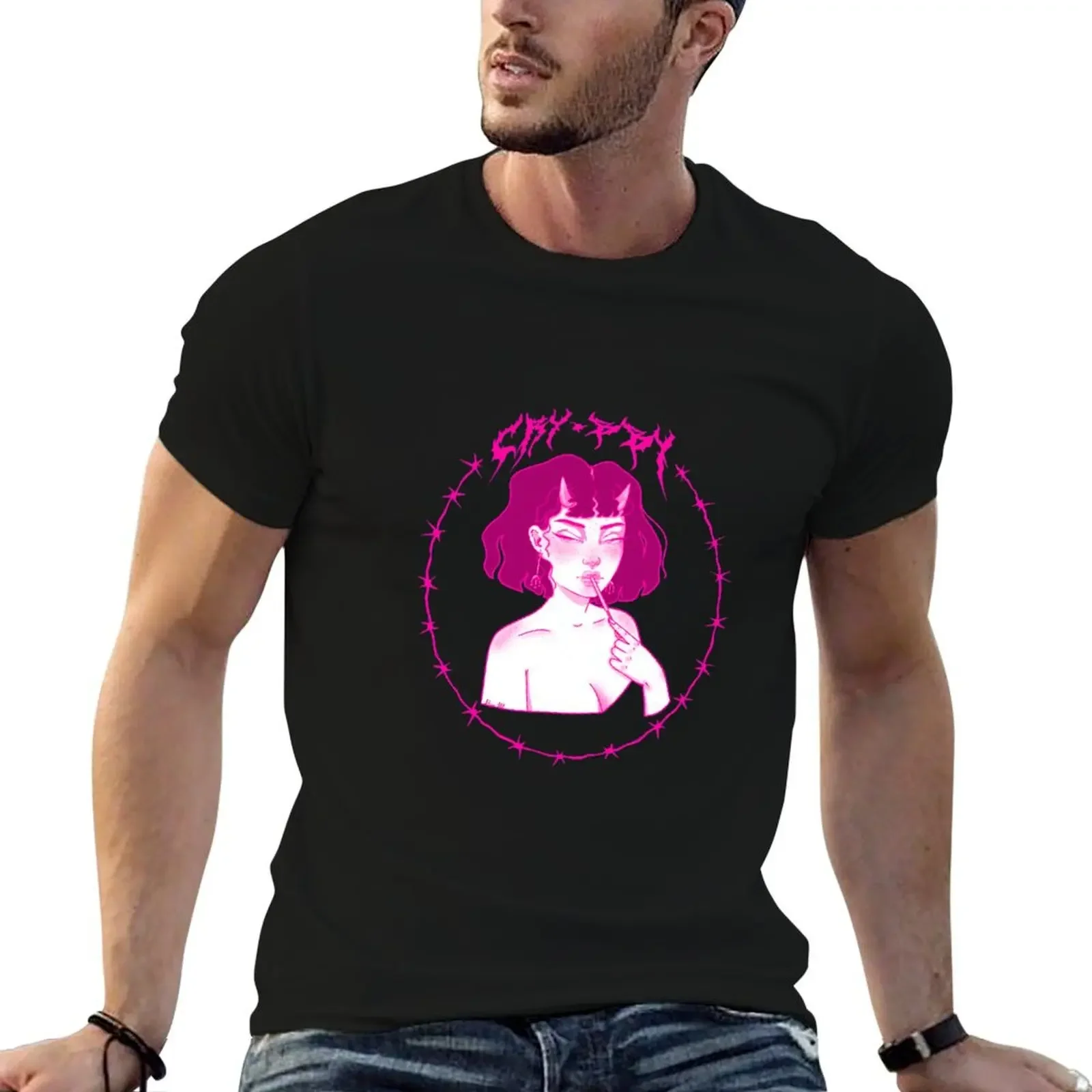 Crybby demon girl T-Shirt vintage clothes blanks vintage t shirts mens graphic t-shirts pack