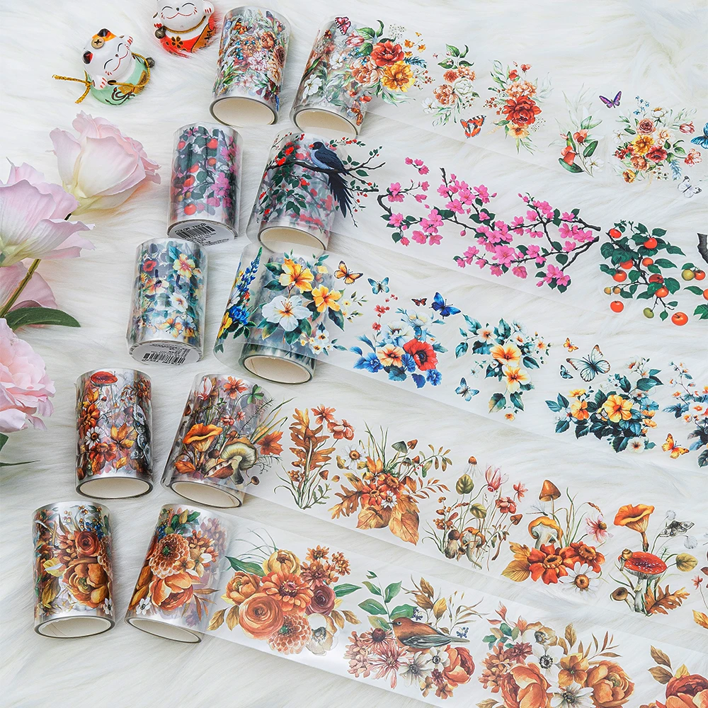 78.7in/ roll, PET tape, for notepad masking, DIY design of hand ledger border, office stationery decoration splicing tape sticke